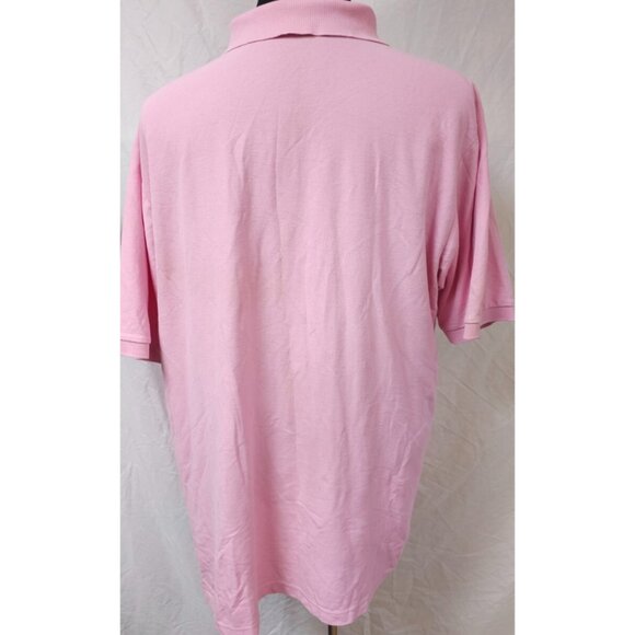 US Polo ASSN Mens 2XLT Pink Short Sleeves Ultimate Pique Blue Pony Polo Shirt - Picture 7 of 10